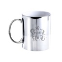 NAIR. Taza cerámica de 350ml con acabado dorado o plateado