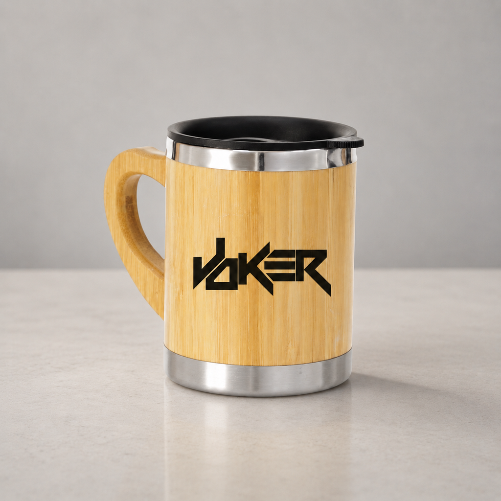 VEGA. Taza térmica de bambú con tapa de 30cl