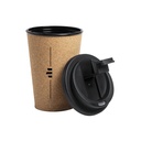 Vaso de corcho natural con tapa negra POLARIS, de 350ml
