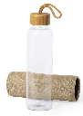 Botella de vidrio NATURE 55 con protección y tapón bambú