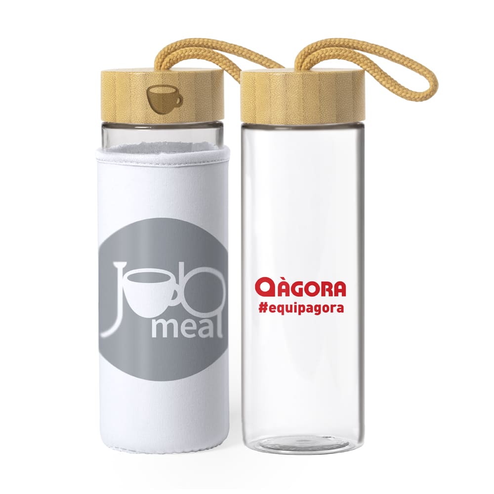 Botella de cristal y tapón de bambú ZEN 53 de 530 ml