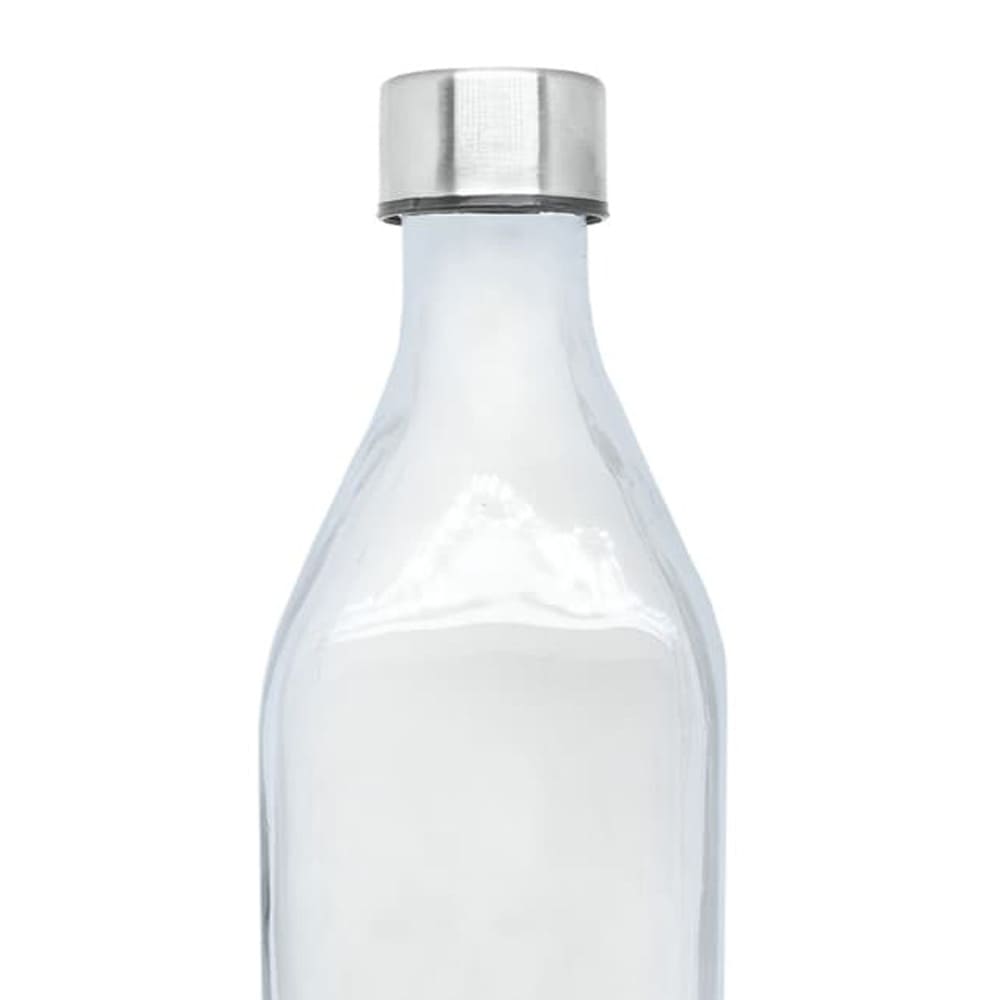 Botella de cristal cuadrada DELTA con tapón plateado