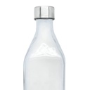 Botella de cristal cuadrada DELTA con tapón plateado