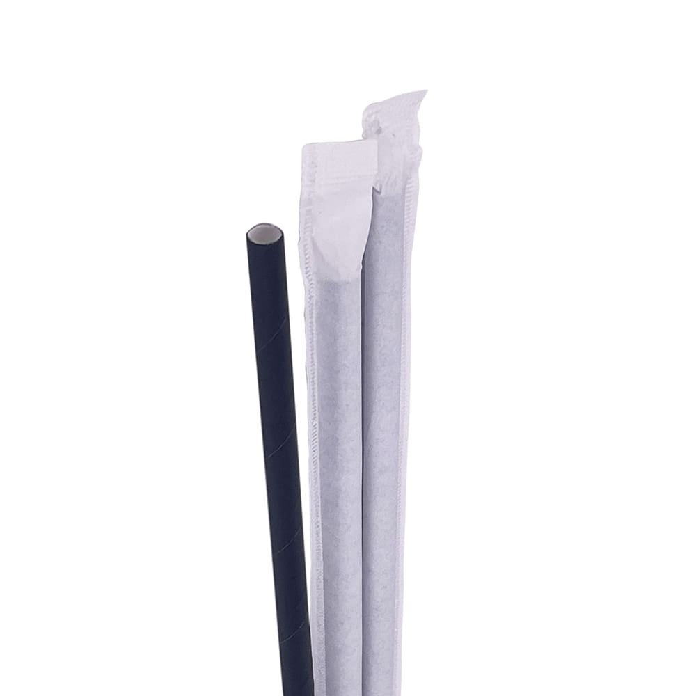 Pajita de papel ennfundada individualmente WRAP  Ø0,6x20 cm.