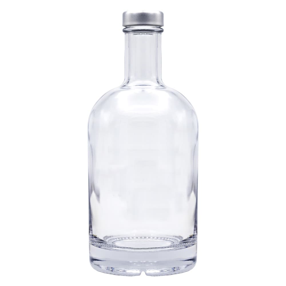 Botella de cristal NOCTURNE con tapón plateado o negro