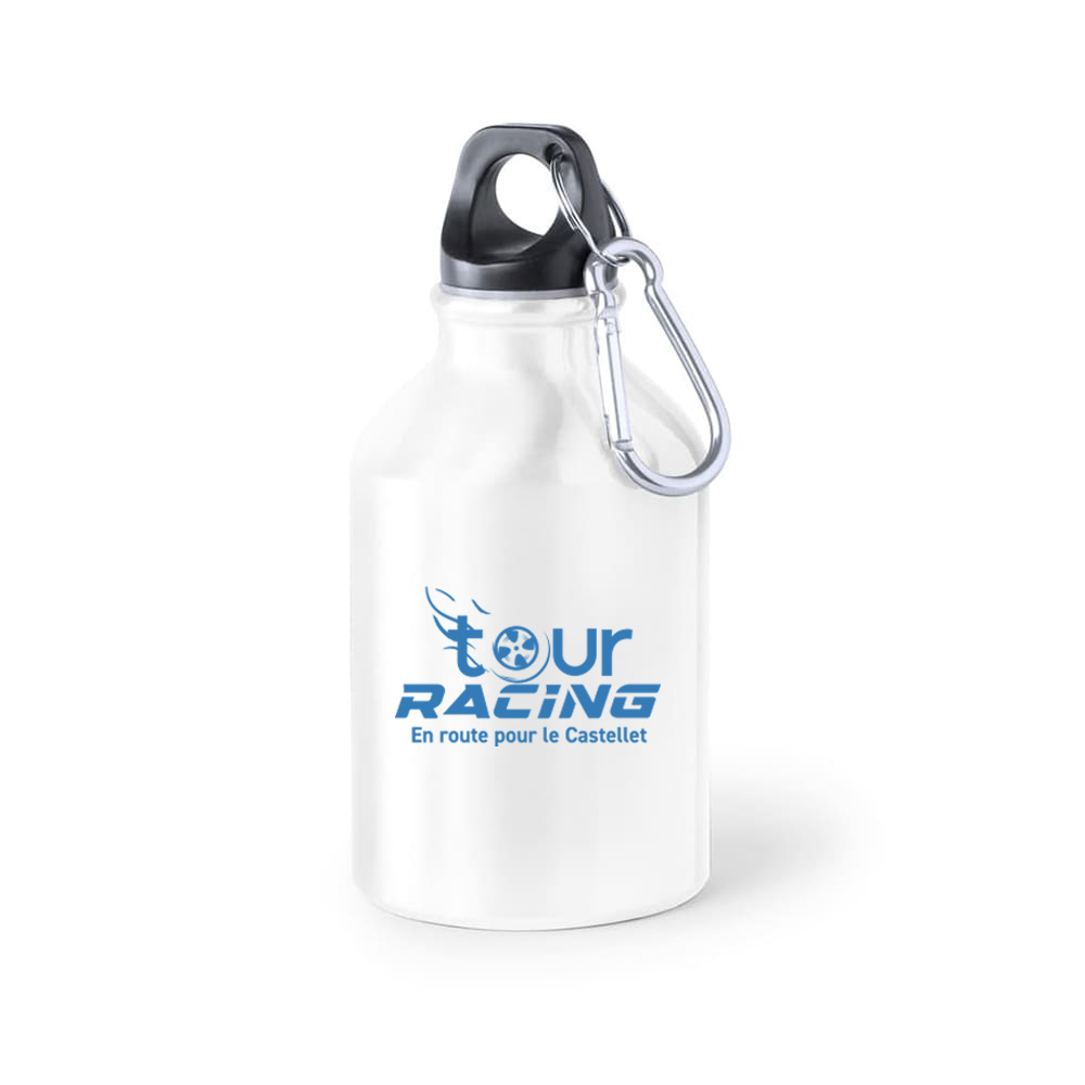 Petite bouteille en métal de 330 ml avec mousqueton HENZO.