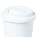 PLACUP. Vaso blanco con tapa reutilizable de 450ml en PLA
