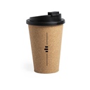 Vaso de corcho natural con tapa negra POLARIS, de 350ml