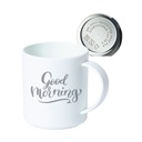 PLAMUG. Taza blanca de PLA reutilizable de 350ml