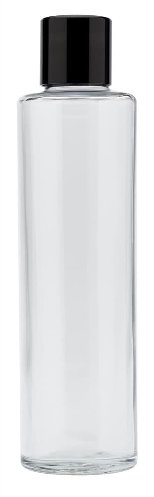 Botella de cristal BALI con tapón alto negro