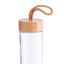 Botella de cristal y tapón de bambú ZEN SMALL de 420 ml