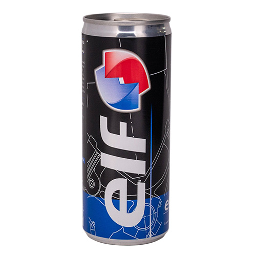 Personalized energy drink can with label 25cl