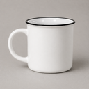 BATEN. Taza cerámica blanca diseño vintage de 30cl