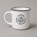 BATEN. Taza cerámica blanca diseño vintage de 30cl