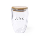 Vaso de cristal borosilicato con tapa de bambú TULLY  350 ml