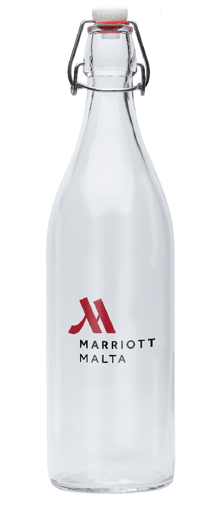 Botella de cristal RETRO LISA, con tapón mecánico