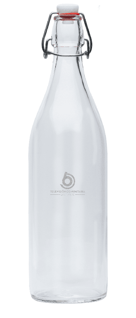 Botella de cristal RETRO LISA, con tapón mecánico