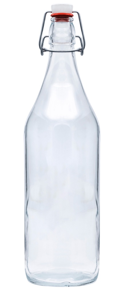 Botella de cristal RETRO LISA, con tapón mecánico