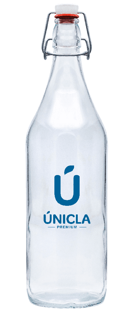 Botella de cristal RETRO LISA, con tapón mecánico