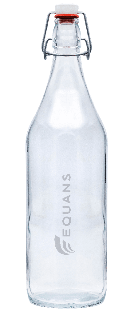 Botella de cristal RETRO LISA, con tapón mecánico