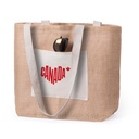 Bolsa de yute con fuelle y bolsillo exterior TATI.