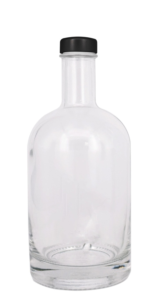 Botella de cristal NOCTURNE con tapón plateado o negro