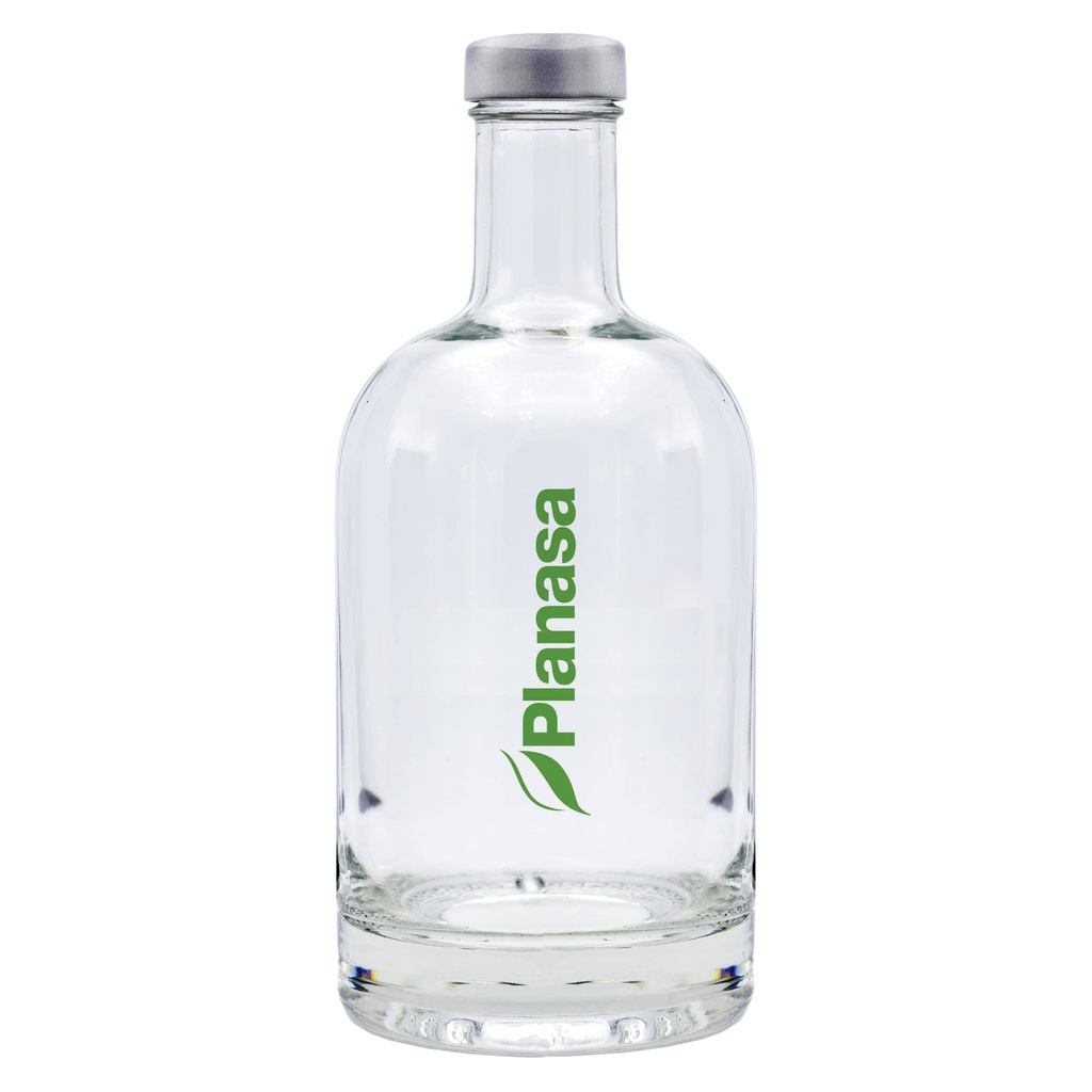 Botella de cristal NOCTURNE con tapón plateado o negro