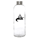 Mae 1 l. Botella de vidrio 1 l con tapón plateado o madera