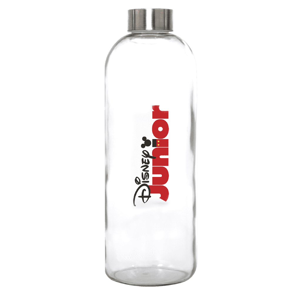 Mae 1 l. Botella de vidrio 1 l con tapón plateado o madera