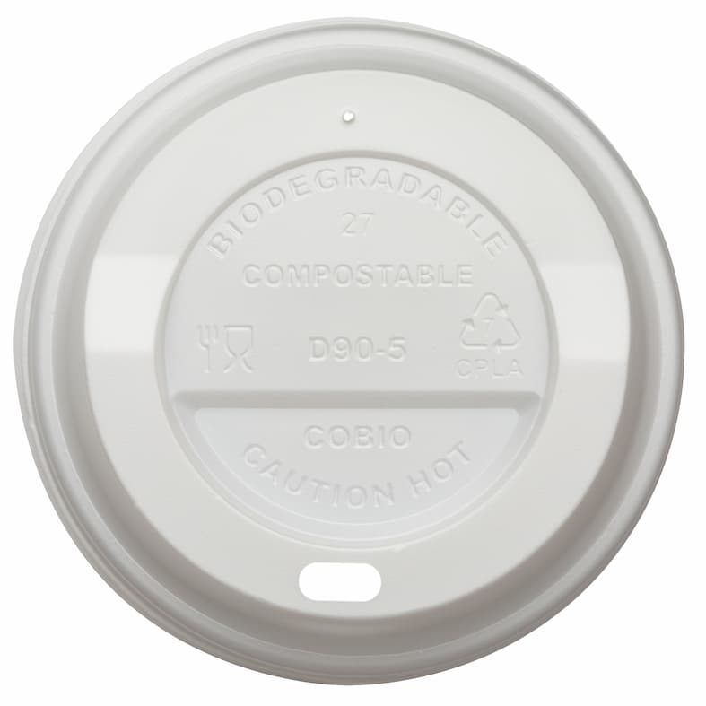 Tapa ecológica en PLA para vasos de cartón