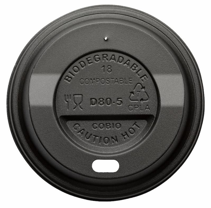 Tapa ecológica en PLA para vasos de cartón