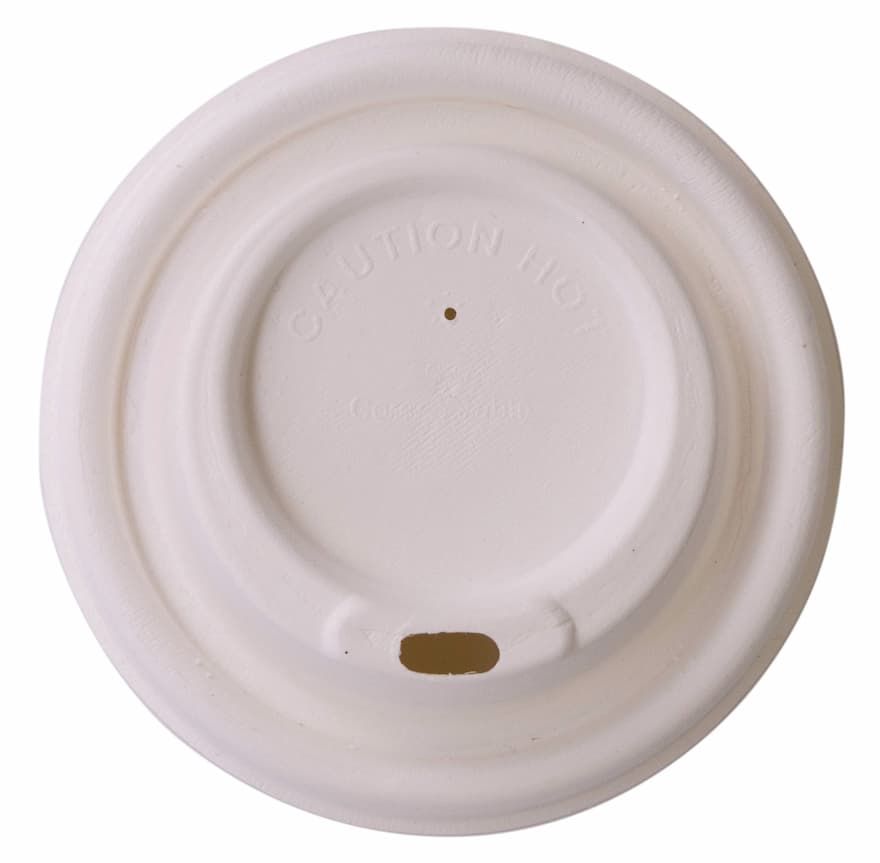 Tapa ecológica de bagazo para vasos de cartón