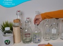 Botella de cristal alta BOTIK con tapón transparente
