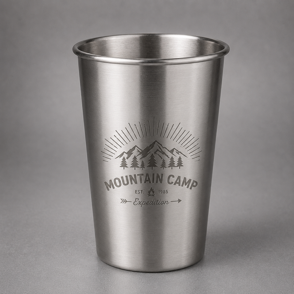 Vaso metálico de acero inoxidable personalizado de 350 ml o 500 ml