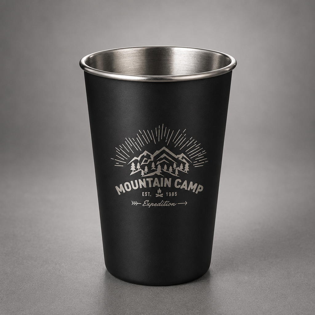 Vaso metálico de acero inoxidable personalizado de 350 ml o 500 ml