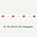 Banderines de fiesta personalizados a todo color en doble cara