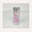 Lata de agua personalizada de 250 ml con gas o con un ligero toque de gas.