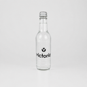 Botella de agua de cristal personalizada con tapón de rosca y etiqueta adhesiva