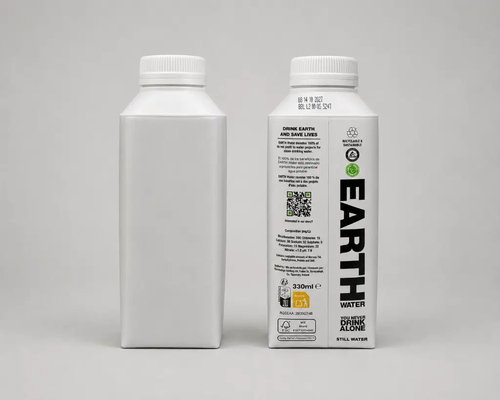 Earth Water, agua solidaria en Tetra Top de 33 cl o 50 cl