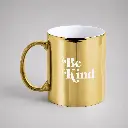 NAIR. Taza cerámica de 350ml con acabado dorado o plateado