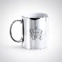 NAIR. Taza cerámica de 350ml con acabado dorado o plateado