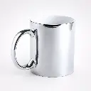 NAIR. Taza cerámica de 350ml con acabado dorado o plateado