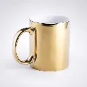NAIR. Taza cerámica de 350ml con acabado dorado o plateado