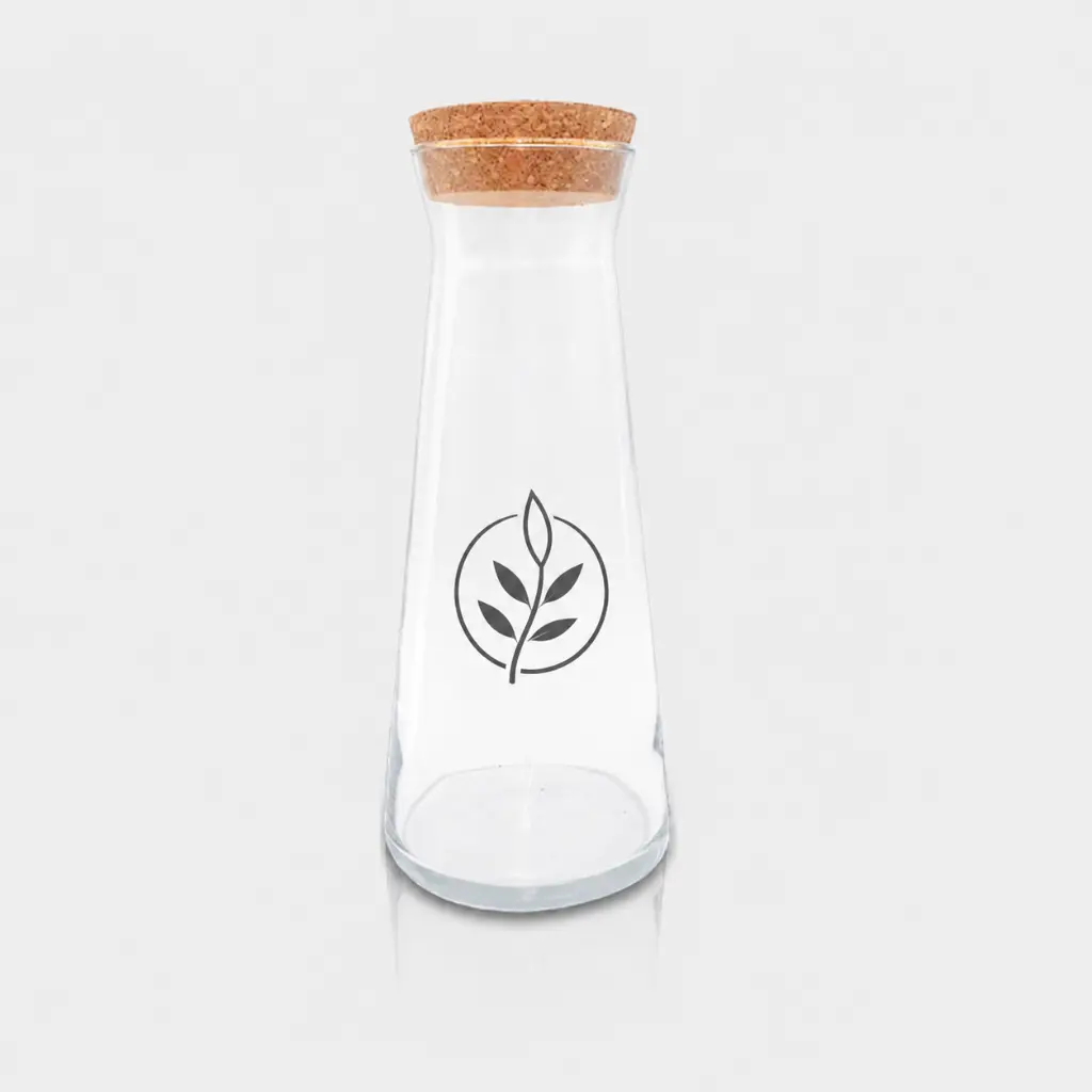 Botella de cristal con tapón de corcho