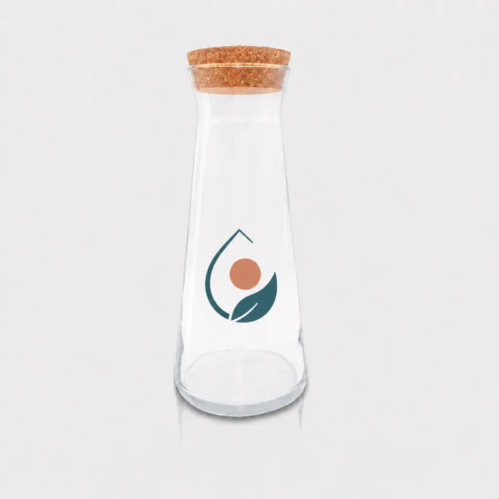 Botella de cristal con tapón de corcho
