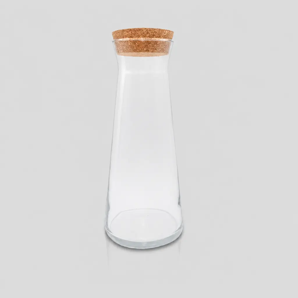 Botella de cristal con tapón de corcho
