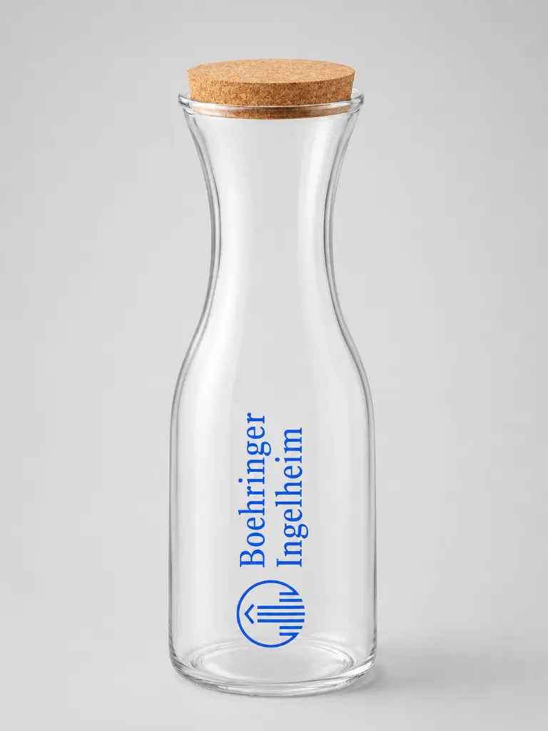 Botella de cristal ROPER de 1 l con tapón de corcho