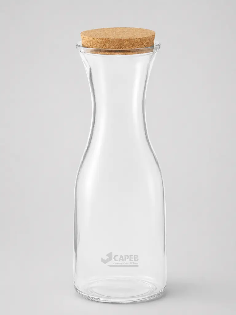 Botella de cristal ROPER de 1 l con tapón de corcho