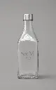 Botella de cristal cuadrada DELTA con tapón plateado