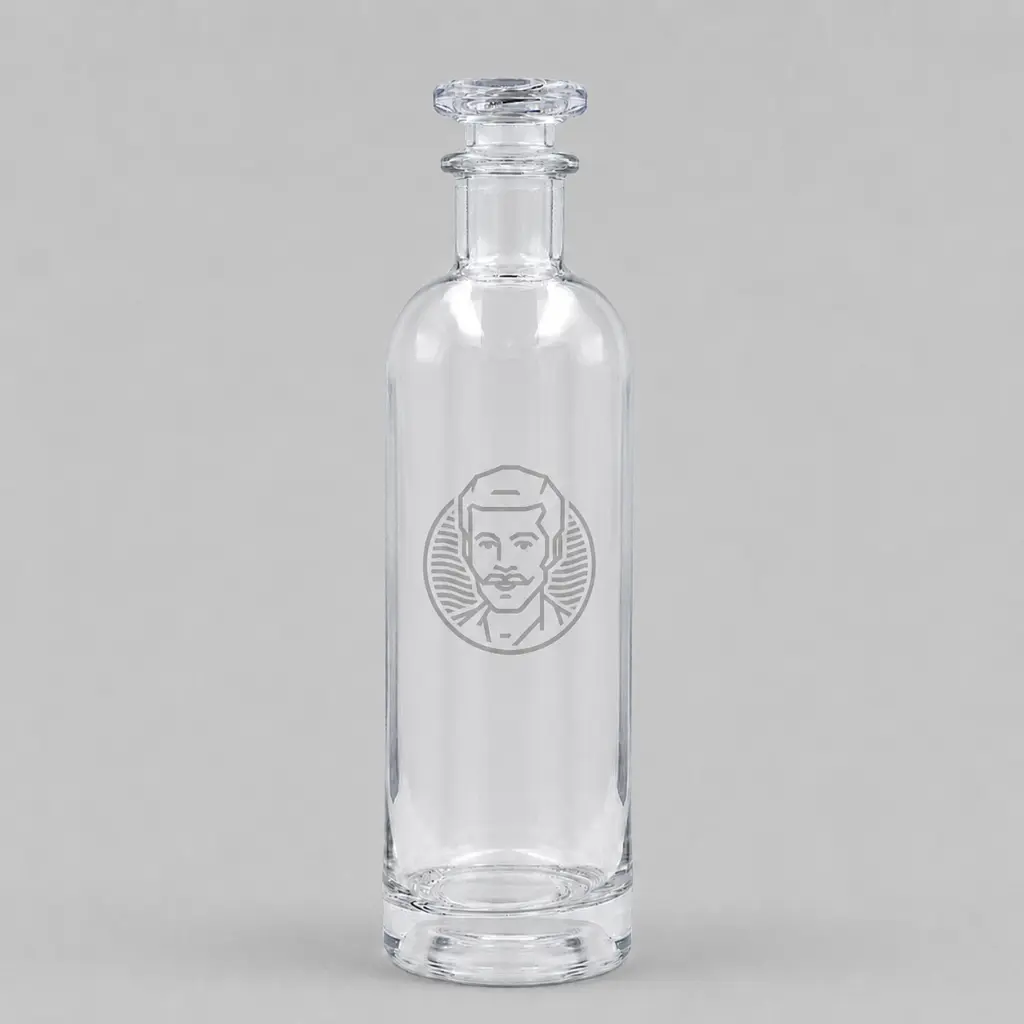 Botella de cristal alta BOTIK con tapón transparente